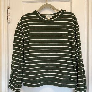 Stripped green and white cropped sweater